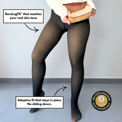 SlimHeat™ Thermal Tights | BareLegFX Look + Gentle Shaping Band