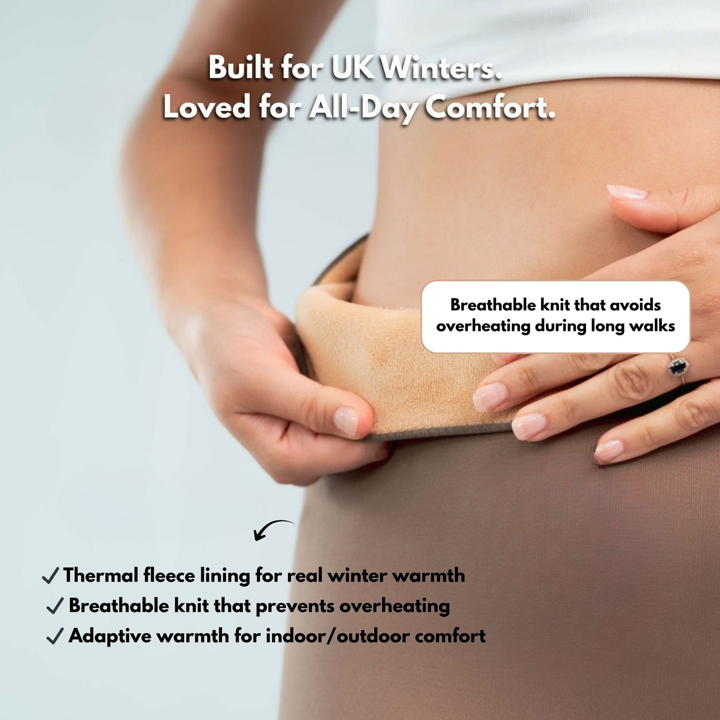 SlimHeat™ Thermal Tights | BareLegFX Look + Gentle Shaping Band