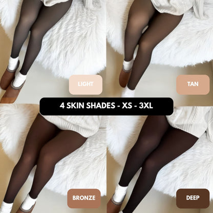 SlimHeat™ Thermal Tights | BareLegFX Look + Gentle Shaping Band