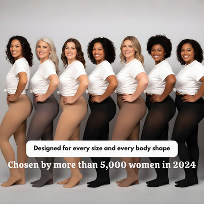 SlimHeat™ Thermal Tights | BareLegFX Look + Gentle Shaping Band