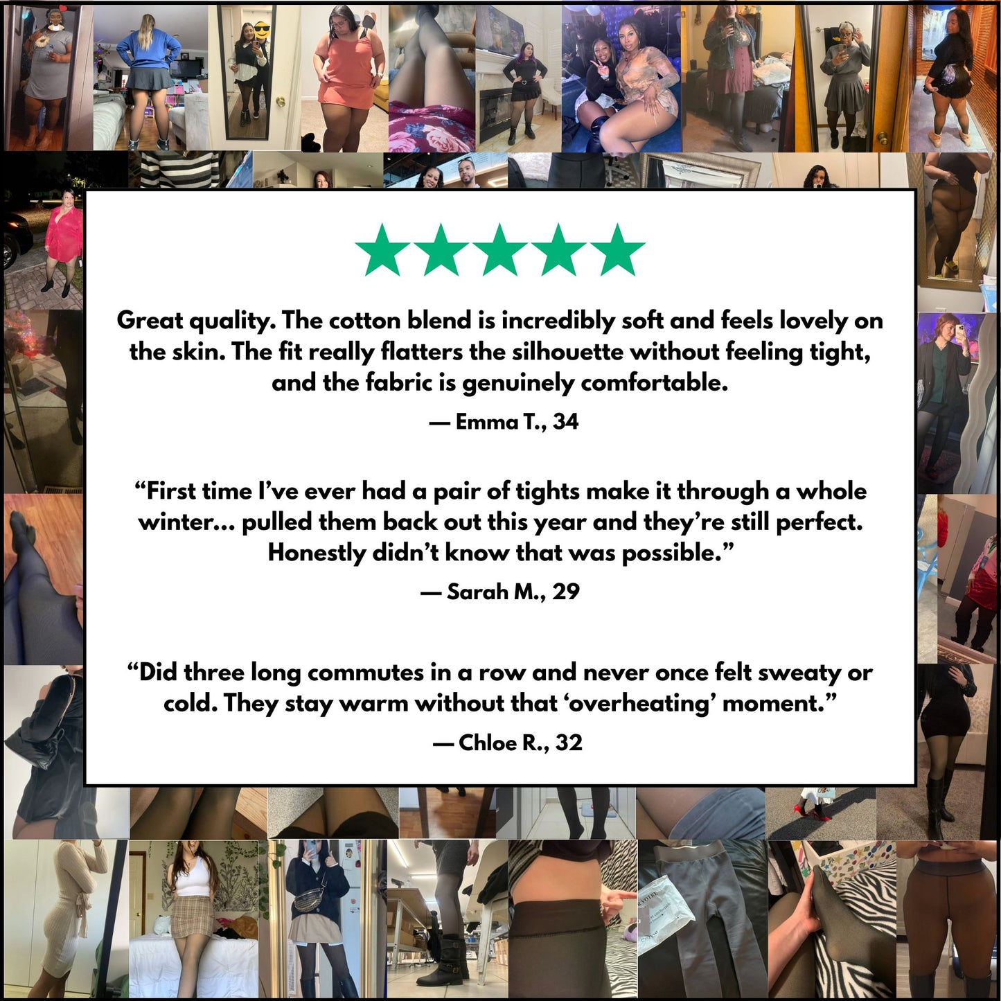 SlimHeat™ Thermal Tights | BareLegFX Look + Gentle Shaping Band